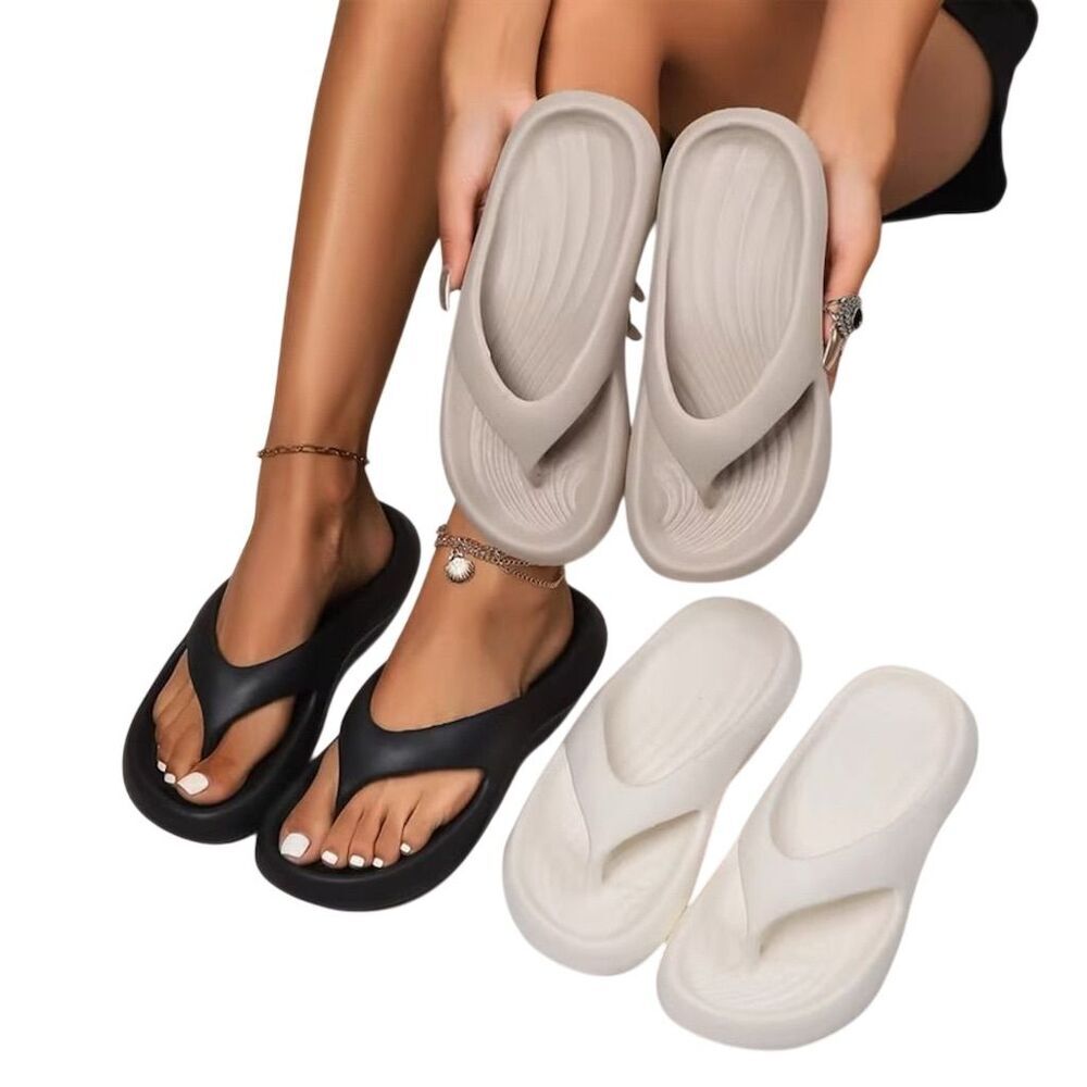 Women's Lightweight Platform Eva Foam Slides Arch Support Black 7.5 Summer - Picture 4 of 7
